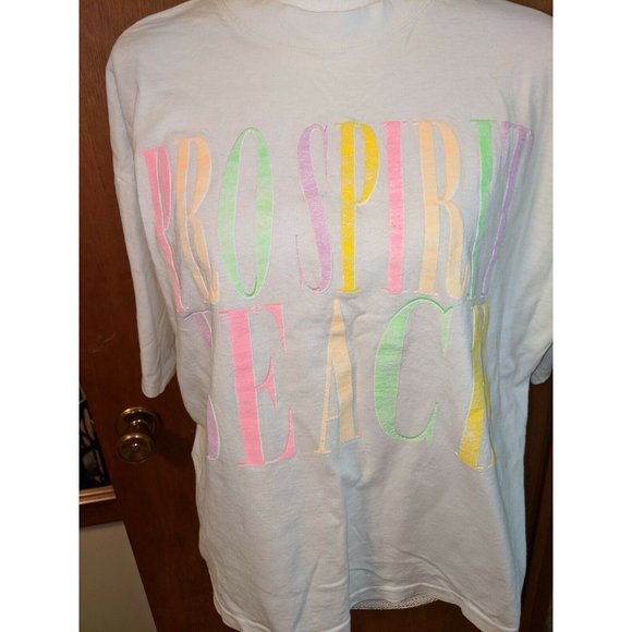 Vtg 90s Single Stitch Pro Spirit Beach T-shirt L - Picture 2 of 9